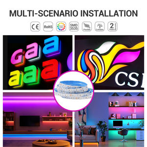 Bande LED intelligente pleine couleur intégrée SMD3535 SK6812, adressable, 6 mm RGBIC Zigzag 60 LED DC12V pour toile de fond de scène événementielle - Product Image 4