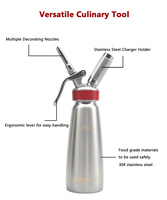 Prix Usine Design Moderne Portable Professionnel Siphon à Crème Fouettée en Acier Inoxydable 500 ml