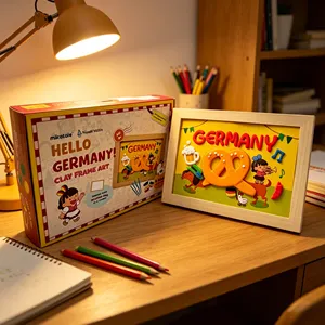 Art Clay Photo <b>Frame</b> DIY Children Educational air Dry Super Light Eco-friendly Clay Creative Decoration <b>Painting</b> - Product Image 5