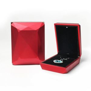 Cajas de Regalo Plegables de Lujo para Joyería, Color Negro, con Luces LED, Caja para Anillos de Oro Rosa, OEM - Product Image 4