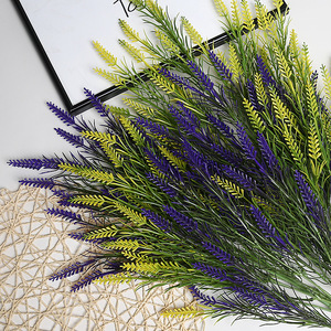 Fleurs artificielles de lavande Lichao jaunes et violettes en plastique pour décoration de mariage, maison et extérieur, moulées par injection - Product Image 3
