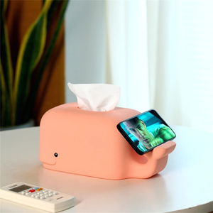 Modern Design Silicone Tissue Box <b>Phone</b> Holder Desktop Napkin Dispenser Case <b>for</b> Home <b>Office</b> Storage Boxes - Product Image 2