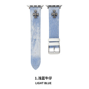 Correa de Reloj Retro YK2 Chrome Heartt Vintage Jeans Denim Compatible con Apple Watch 98765 para Iwatch 10 para <span class=keywords><strong>Hombre</strong></span> y Mujer - Product Image 2