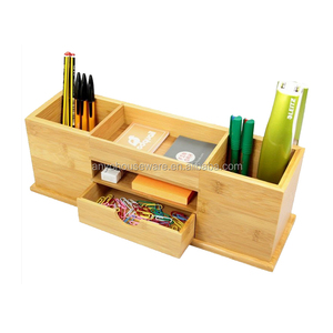 Boîte de rangement de <span class=keywords><strong>bureau</strong></span> en <span class=keywords><strong>bambou</strong></span> extensible durable Organisateur de <span class=keywords><strong>bureau</strong></span> rectangulaire avec tiroir pour usage domestique - Product Image 1