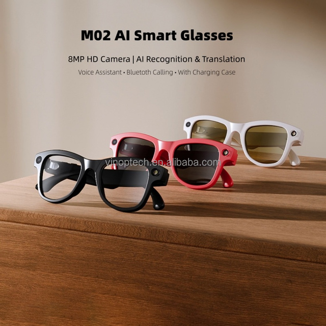 M02 Ultra AI Camera Smart Glasses with Charging for Men Picture Video Record BT Call Translation Sunglasses Suitable for Travel