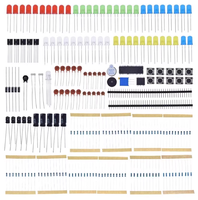 Kit de démarrage de composants électroniques essentiels YE avec LED, buzzer, condensateurs, résistances