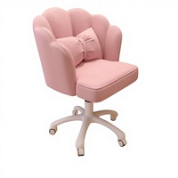 Chaises de coiffeuse pour chambre à coucher, confortables, avec coussin lombaire décontracté, rose