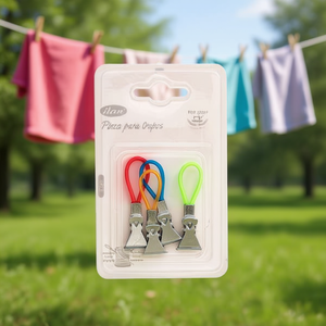 Ilan Lot de 4 pinces à linge colorées en métal pour serviettes et vêtements - Product Image 3