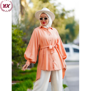 Camicetta a maniche lunghe <span class=keywords><strong>con</strong></span> kimono autunnale da donna musulmana alla moda <span class=keywords><strong>con</strong></span> <span class=keywords><strong>cintura</strong></span> - Product Image 6