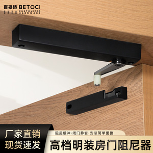 Door Closer Hydraulic Soft Closer For Wooden Swing Doors 15-55kg Adjustable Speed Minimalist Design Home Bedroom Use - Product Image 2