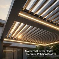 Pergola moderne Jiake avec écran d'intimité et quincaillerie en aluminium, pavillon de jardin pour terrasse de piscine et espace lounge