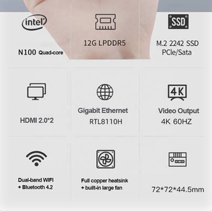 Mini PC MOREFINE M6S N100 N150 DDR5 Intel 12G 256GB/512GB Windows 11 Pro <span class=keywords><strong>Computer</strong></span> da Gaming Portatile 4K 60Hz HD Minipc da Scrivania per Gamer - Product Image 3