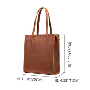Bolso de Mano Personalizado de Cuero Genuino, Bolso Tote de Cuero Crazy Horse de Lujo para Mujer - Product Image 2