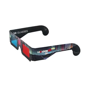 Anaglyph kacamata 3d desain kustom kacamata kertas 3D merah biru untuk TV DVD video dan hadiah promosi