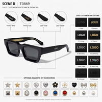 Lunettes de soleil tendance haut de gamme pour hommes et femmes 2026 – Lunettes personnalisées vintage UV400, polarisées, en acétate épais, de créateur