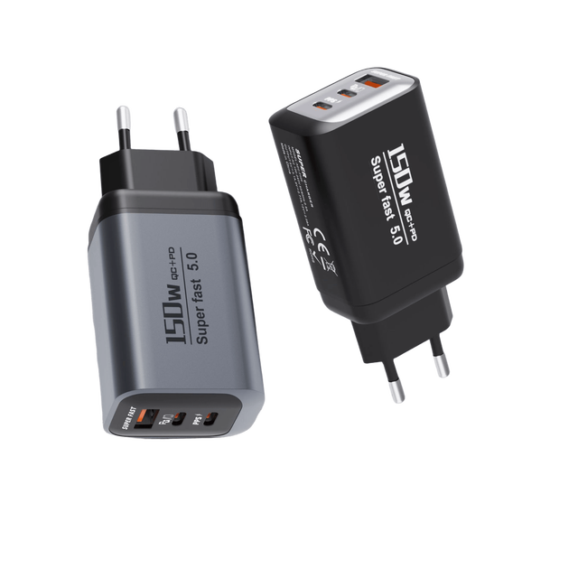 High Quality Fast Charger USB Type C Fast Charging 3 Port EU UK Mobile Phone Charger Wall Adapter for Laptop 150W USB-C Adapter