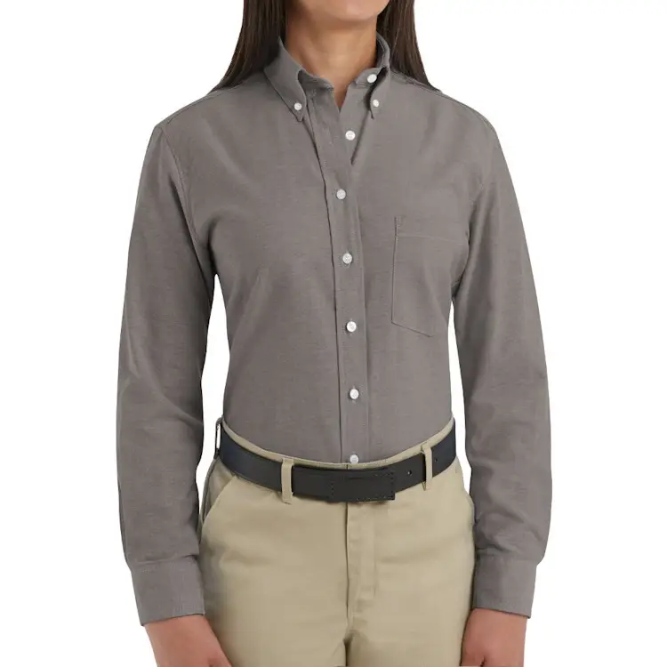 Chemise Business Fit pour femmes à manches longues et à manches courtes, tenue de bureau confortable, chemise à bouton unique personnalisée.
