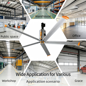 Ventilador Industrial Comercial RTFANS de 12 pies HVLS 220V, Ventilación de Techo Grande con Motor AC para Plantas de Manufactura y Granjas, Opciones de Tamaño - Product Image 3
