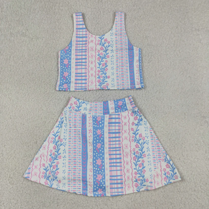 Nouvel Arrivage 2026 – Ensemble de Vêtements de Sport pour Bébé Fille : Haut Sans Manches à Motifs Floraux, Short et Jupe-Short (Skort) – Collection Boutique pour Enfants - Product Image 2
