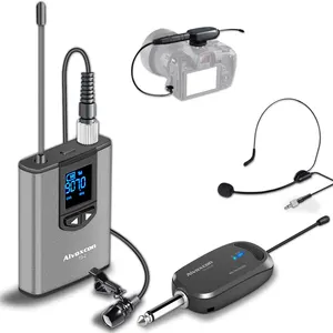 Panvotech sıcak satış taşınabilir kayıt Intreview akıllı telefonlar kablosuz kulaklık yaka mikrofonlar