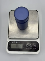 Flacon de complément alimentaire en acrylique à double paroi bleu avec bouchon à vis, emballage de capsules vides personnalisé avec logo