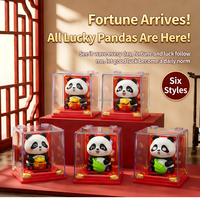 Panda solaire de 3 pouces qui bouge la tête automatiquement, figurine en plastique, ornement pour l'intérieur de la voiture, décoration de bureau à domicile, joli cadeau porte-bonheur