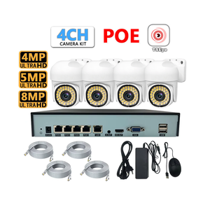 Juego de Cámaras POE de 4 Canales para Uso en Exteriores, Cámaras de Domo Resistentes al Agua con Visión Nocturna HD - Product Image 2