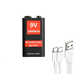 Batería de Iones de Litio Recargable con Puerto Tipo-C, Precio de Fábrica OEM, 9V 650mAh 800mAh 1000mAh 1200mAh 4500mWh - Product Image 1