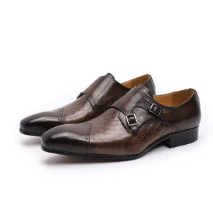 China suppliers business new fashion double strap monk dress shoes for men