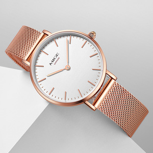 Reloj de Cuarzo Minimalista para Mujer MIGE, 30 mm, Oro Rosa, Correa de Malla de Acero Inoxidable, Cristal de Zafiro, Analógico, de Moda - Product Image 2