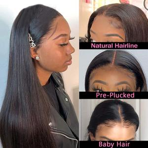 Pelucas de Cabello Humano Virgen Liso Extremo con Encaje Frontal 180, Pre-arrancadas, Transparentes e Indetectables, con Encaje HD para Mujeres Negras - Product Image 4