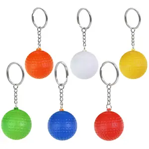 3d Golf Sport Ball Keychain Golf Ball Key Chains Stress Toy Promotional Gifts For Business Gifts Mini Pendant Diy Sports Charms