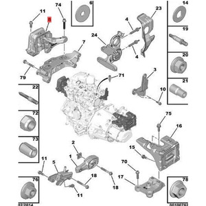 Engine Right Mount <b>Bracket</b> 1.2T 2008 C3XR Aluminum Alloy <b>Black</b> Replacement Part - Product Image 2
