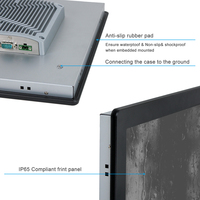 Personnalisé 4G RAM 128G SSD 17 "J1900 Panneau industriel à écran tactile sans ventilateur Pc Ip65 Étanche TPM2.0 Ordinateurs automatiques
