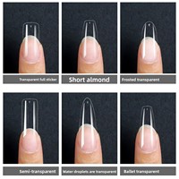 Nouvelles extensions d'ongles carrées transparentes en plastique, ultra-fines, sans couture, pré-conçues, amovibles, en boîte