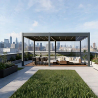 Gazebo motorisé en aluminium écologique avec matériaux recyclables pour les repas en plein air des hôtels et la détente au bord de la piscine