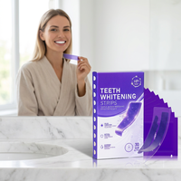 Bandes blanchissantes violettes pour usage domestique, antidérapantes, sans résidus, 7 sachets, Violet V34 6%hp, bandes blanchissantes sèches pour les dents