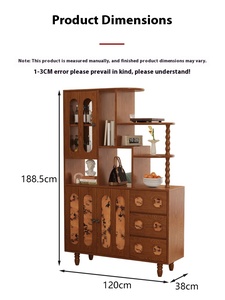 Espositore multifunzione in legno Vintage stile cinese portaoggetti decorativi porte in vetro cassetti soggiorno - Product Image 6