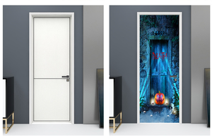 Autocollant de porte d'entrée 3D, 1 pièce, décor pour <span class=keywords><strong>Halloween</strong></span>, effrayant, gribouillage, fantôme - Product Image 5