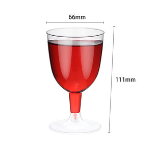 Copa <span class=keywords><strong>de</strong></span> Champán Desechable <span class=keywords><strong>de</strong></span> Plástico Transparente, Copa <span class=keywords><strong>de</strong></span> Martini <span class=keywords><strong>de</strong></span> Tallo Alto con Borde Dorado, Copa para Vino Tinto, Helado o Cócteles - Product Image 1