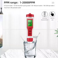 Moniteur de qualité de l'eau numérique Testeur 4 en 1 EC TDS PH TEMP Mètre avec rétroéclairage pour piscines Eau potable