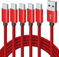 Cable USB Tipo C Trenzado de Nailon, Cable USB Tipo C de Carga Rápida 3A 5A para Cargador PD de 60w, Cable USB de 2m para Cargador de Teléfono