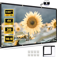 Écran de projection pliable Seeball 100 pouces 4K 16:9 pour une utilisation à domicile, en intérieur et en extérieur