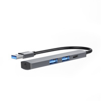 Hub USB 3.0, adaptateur multi-USB avec port USB C et prise audio pour ordinateur portable, PC