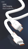 Kabel Pengisian Daya Super Cepat Vdenmenv Tipe C ke Tipe C 100W untuk Ponsel dan Laptop