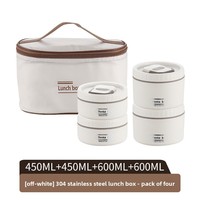 Nouveauté très vendue : boîte à lunch isotherme en acier inoxydable 304, anti-fuite, quatre compartiments, compatible micro-ondes, durable, pour adultes