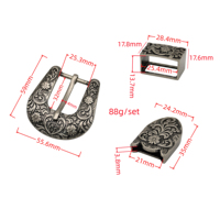 Boucle de ceinture occidentale Cloxy de 25 mm pour l'artisanat du cuir, ensemble de boucles de ceinture en métal, 3 pièces, boucle de ceinture pour femmes de 25 mm