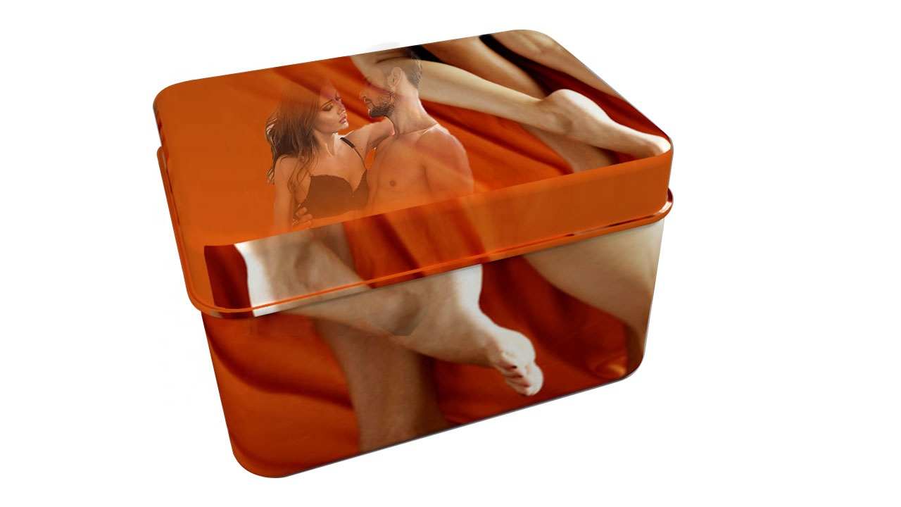 Condom Card Candy Packaging Iron Storage Desktop Lovely Rectangle Square Delicate Gift Condom Sexy Small Box