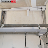 Conduit plat en PVC 256x48mm, gaine de ventilation rectangulaire à profil bas pour système de ventilation HVAC de plafond