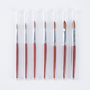 Pinceau à ongles en acrylique Kolinsky avec manche en bois rouge, poils purs de style Kolinsky, pour extension d'ongles en acrylique en salon - Product Image 5